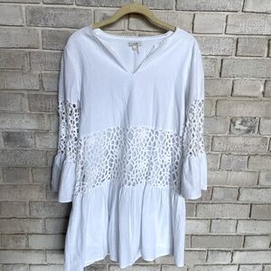 TYLER BOE white and lace mini dress size small